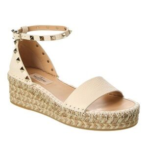 Valentino Garavani Light Ivory Espadrille Platform Sandals Size 42/12M